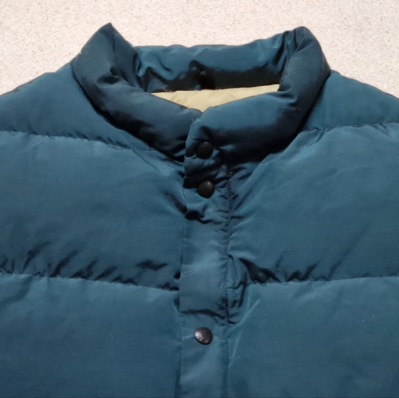 Vintage 90s Woolrich Down Vest Men’s 2XL Made in USA Dark Green Zip Snap - Picture 6 of 14